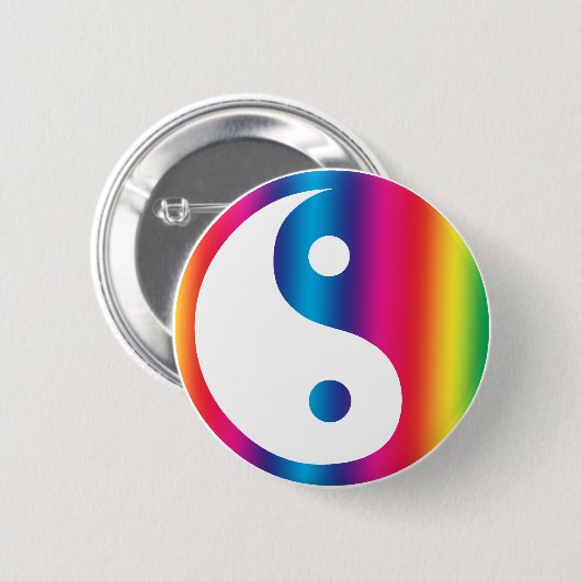 Rainbow Yin Yang Button (Vorne & Hinten)