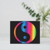 Rainbow Yin Yang Postcard Postkarte (Stehend Vorderseite)