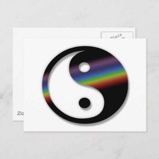 Rainbow Yin Yang Postcard Postkarte (Vorne/Hinten)