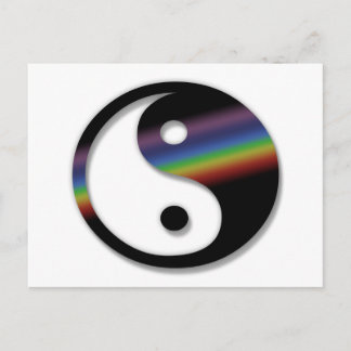 Rainbow Yin Yang Postcard Postkarte