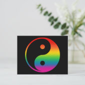 Rainbow Yin Yang Postkarte (Stehend Vorderseite)