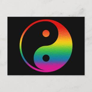 Rainbow Yin Yang Postkarte