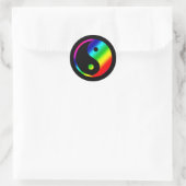 Rainbow Yin Yang Runder Aufkleber (Tasche)