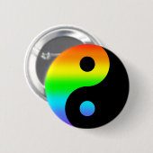 Rainbow Yin Yang Symbol Button (Vorne & Hinten)