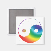 Rainbow Yin Yang Symbol Magnet (Vorderseite/Rückseite)