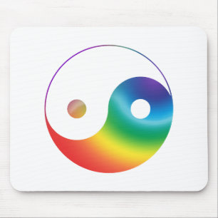 Rainbow Yin Yang Symbol Mousepad