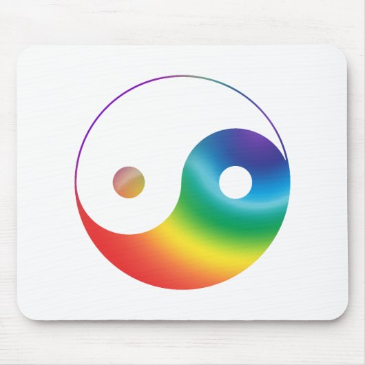 Rainbow Yin Yang Symbol Mousepad (Vorne)