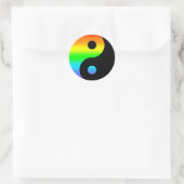 Rainbow Yin Yang Symbol Runder Aufkleber (Tasche)