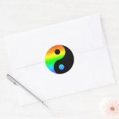 Rainbow Yin Yang Symbol Runder Aufkleber (Umschlag)