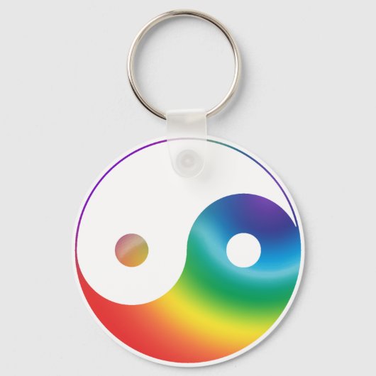 Rainbow Yin Yang Symbol Schlüsselanhänger (Vorderseite)