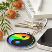 Rainbow Yin Yang Symbol Schlüsselanhänger (Vorderseite rechts)