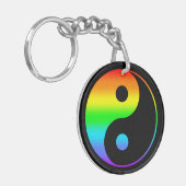 Rainbow Yin Yang Symbol Schlüsselanhänger (Vorderseite links)