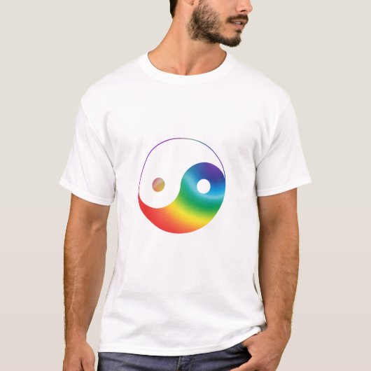 Rainbow Yin Yang Symbol T-Shirt (Vorderseite)