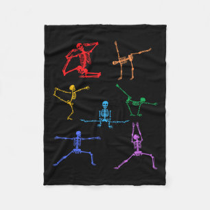 Rainbow Yoga Skeleton Übungsknochen Halloween Teil Fleecedecke