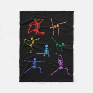 Rainbow Yoga Skeleton Übungsknochen Halloween Teil Fleecedecke