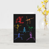 Rainbow Yoga Skeleton Übungsknochen Halloween Teil Karte (Gelbe Blume)