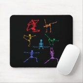 Rainbow Yoga Skeleton Übungsknochen Halloween Teil Mousepad (Mit Mouse)