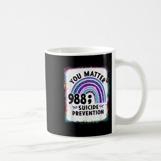 Rainbow You 988 Suicide Awareness Bleac Kaffeetasse (Rechts)
