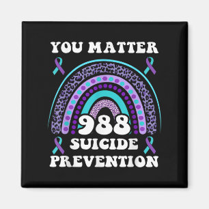 Rainbow You 988 Suicide Prevention Awareness Ribbo Magnet