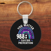 Rainbow You 988 Suicide Preventions Week Ri Schlüsselanhänger (Vorderseite)
