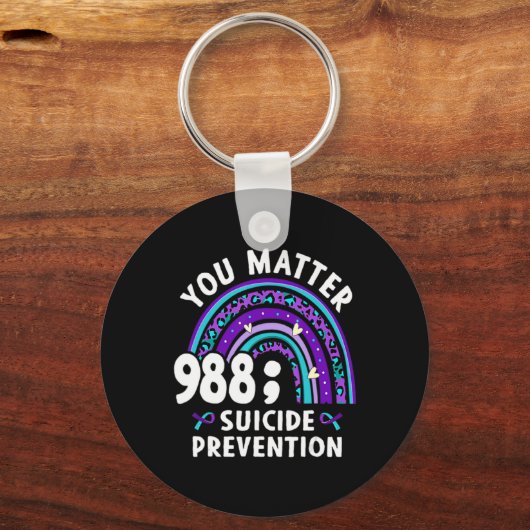 Rainbow You 988 Suicide Preventions Week Ri Schlüsselanhänger (Vorderseite)