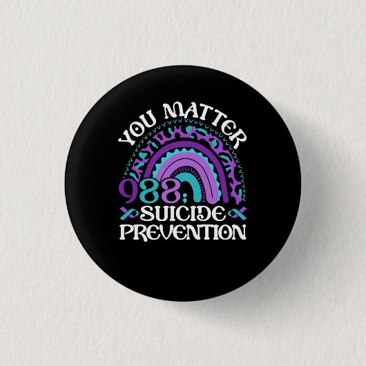 Rainbow You Matter 988 Suicide Prevention Awarenes Button (Vorderseite)