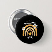 Rainbow You Problem 988 Suizidprävention Awarene Button (Vorne & Hinten)