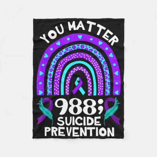Rainbow You Problem 988 Suizidprävention Awarene Fleecedecke (Vorderseite)