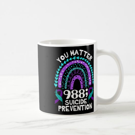 Rainbow You Problem 988 Suizidprävention Awarene Kaffeetasse (Rechts)