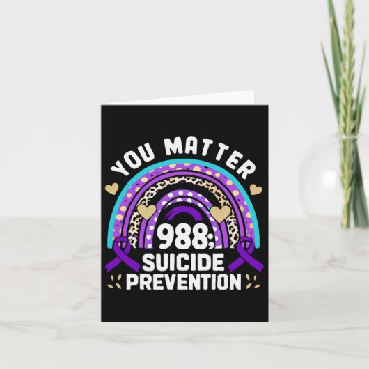Rainbow You Problem 988 Suizidprävention Awarene Karte (Vorderseite)