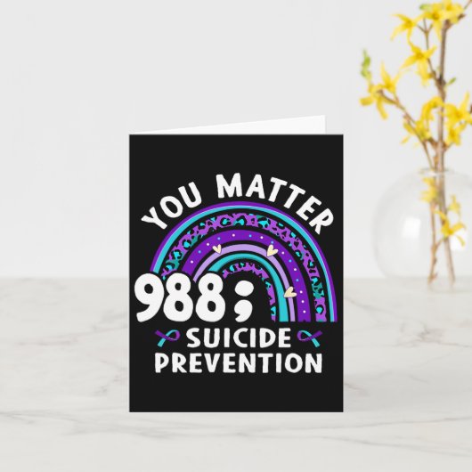 Rainbow You Problem 988 Suizidprävention Awarene Karte (Gelbe Blume)