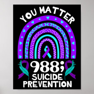 Rainbow You Problem 988 Suizidprävention Awarene Poster