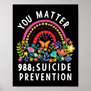 Rainbow You Problem 988 Suizidprävention Awarene Poster