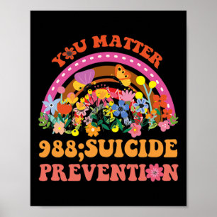 Rainbow You Problem 988 Suizidprävention Awarene Poster
