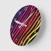 Rainbow Zebra Animal Print Runde Wanduhr (Winkel)