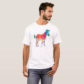 Rainbow Zebra Animals Mit Monogramm Muster Party T-Shirt (Vorne ganz)