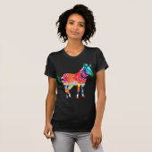 Rainbow Zebra Animals Mit Monogramm Muster Party T-Shirt (Vorne ganz)