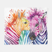 Rainbow zebra, Aquarellbilder. Fleecedecke (Vorderseite (Horizontal))