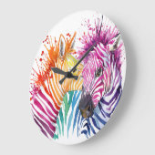 Rainbow zebra, Aquarellbilder. Große Wanduhr (Winkel)