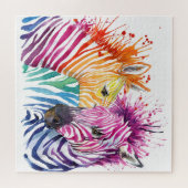 Rainbow zebra, Aquarellbilder. Puzzle (Horizontal)