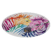 Rainbow zebra, Aquarellbilder. Schneidebrett (Ecke)