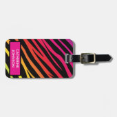 Rainbow zebra drucken mehrfarbiges Gepäckanhänger (Vorderseite horizontal)