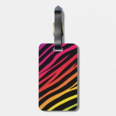 Rainbow zebra drucken mehrfarbiges Gepäckanhänger (Rückseite vertikal)