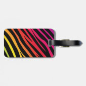 Rainbow zebra drucken mehrfarbiges Gepäckanhänger (Rückseite horizontal)