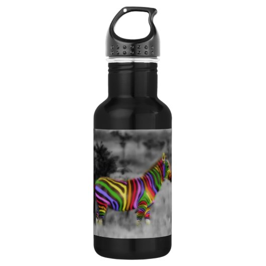 Rainbow Zebra Edelstahlflasche (Vorderseite)