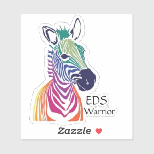 Rainbow zebra, EDS Warrior Sticker (Blatt)