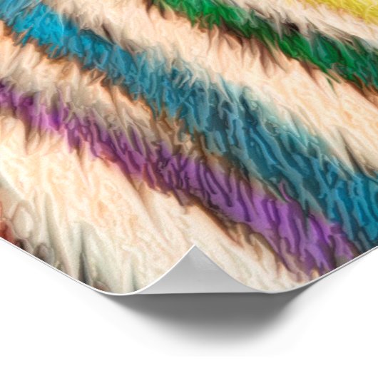 Rainbow Zebra Fine Art Poster/Print Poster (Ecke)