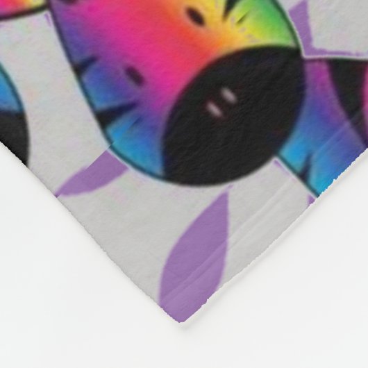 Rainbow Zebra Fleecedecke (Ecke)