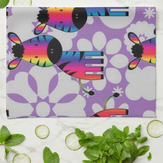 Rainbow Zebra Geschirrtuch (Gefaltet)