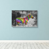 Rainbow Zebra Leinwanddruck (Insitu (Holzboden))